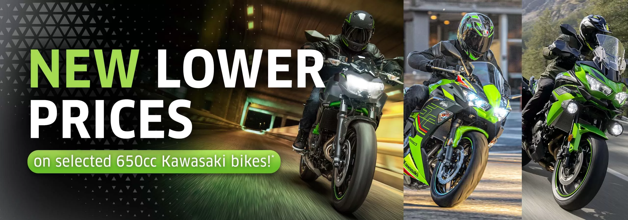 Brand new lower prices available on selected 650cc Kawasaki motorcycles at Laguna Motorcycles