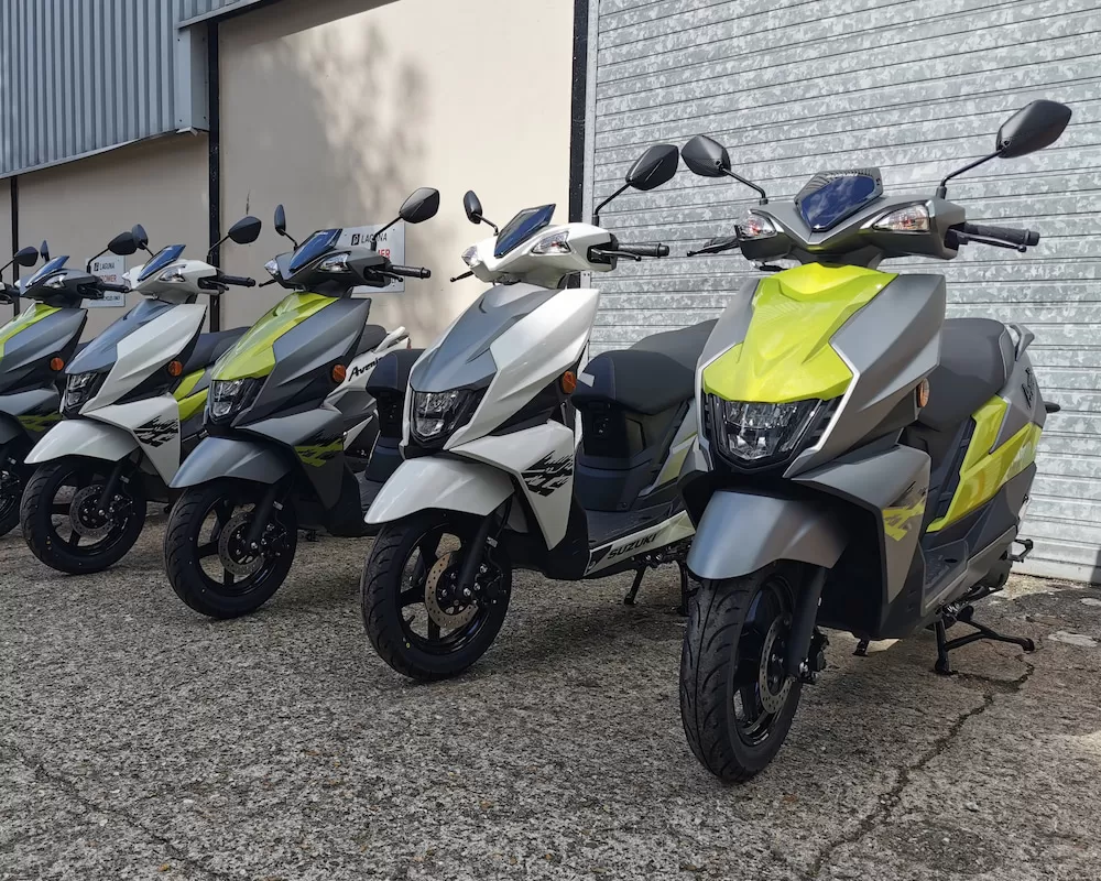 The Suzuki Avenis 125 scooter is in stock now at Laguna Motorcycles in Maidstone