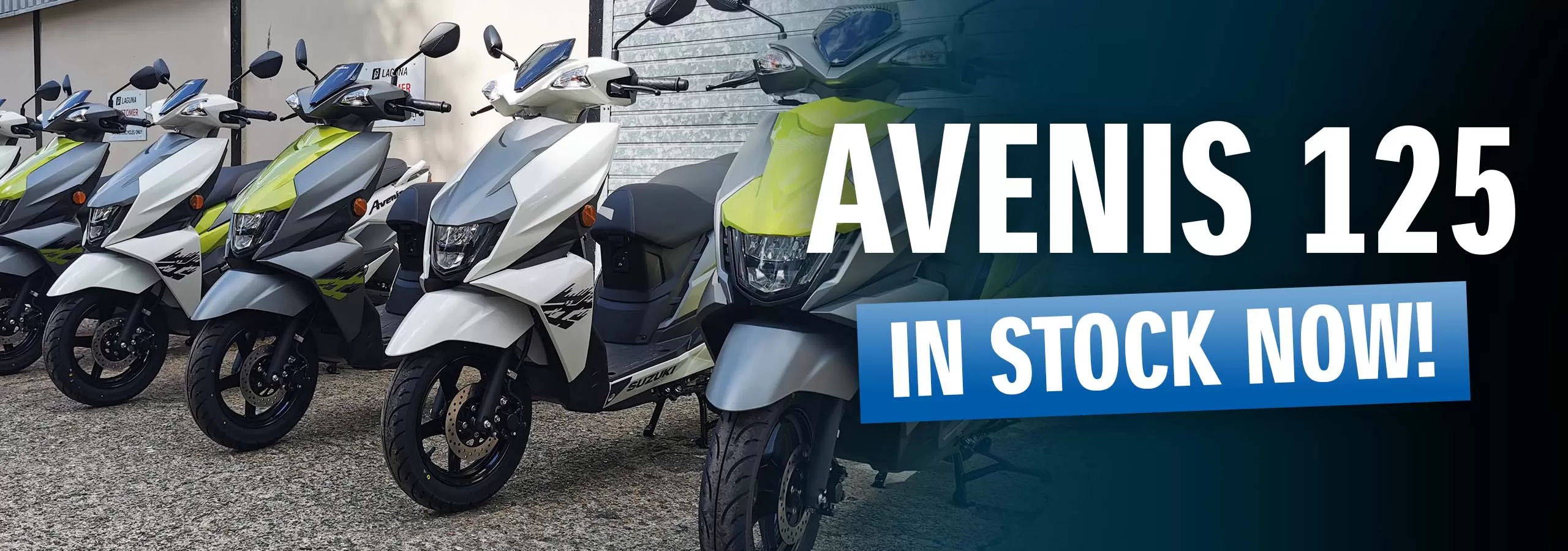 The Suzuki Avenis 125 scooter is in stock now at Laguna Motorcycles in Maidstone