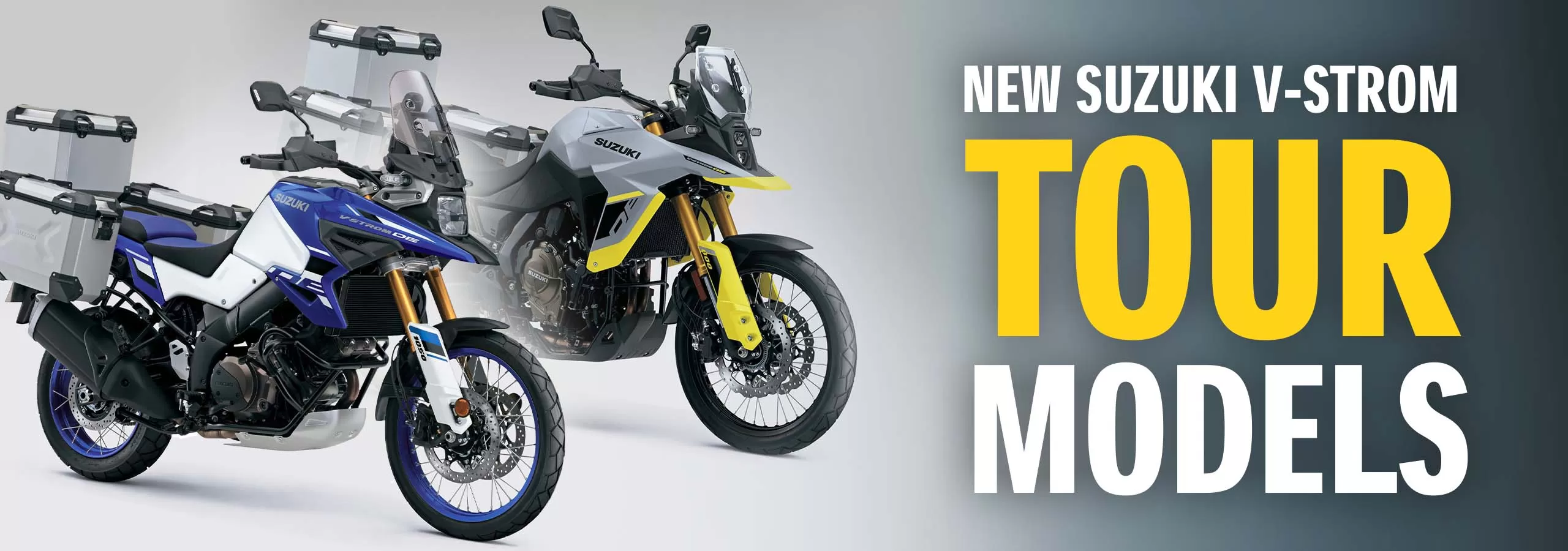 The brand new Suzuki V-Strom Tour Models available at Laguna Motorcycles Maidstone