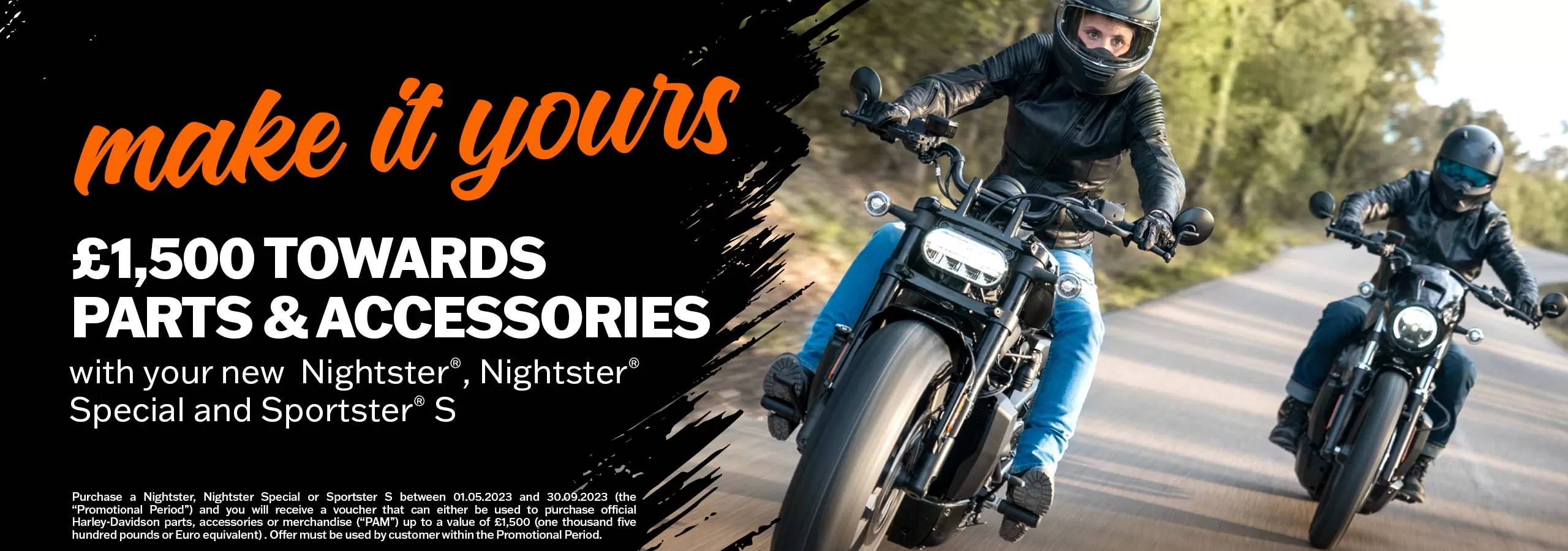 Make it yours - Enjoy £1,500 towards parts & accessories with your new Harley-Davidson Sportster S or Nightster at Maidstone Harley-Davidson