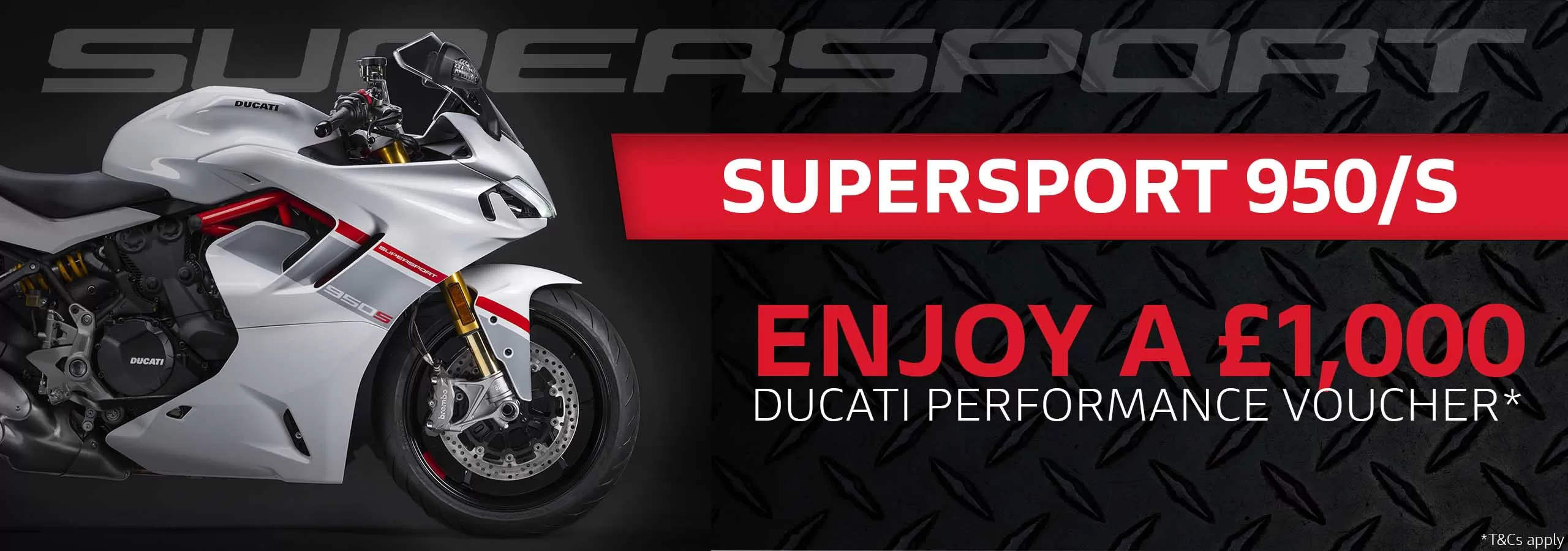 Ducati Supersport 950/S - Enjoy a £1,000 Performance Voucher at Laguna Motorcycles Ashford