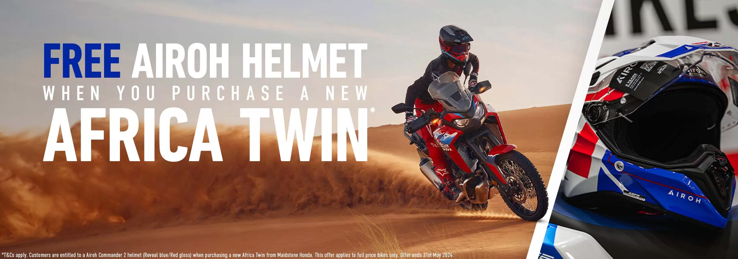 Honda Africa Twin & Airoh Helmet. Find Out More >