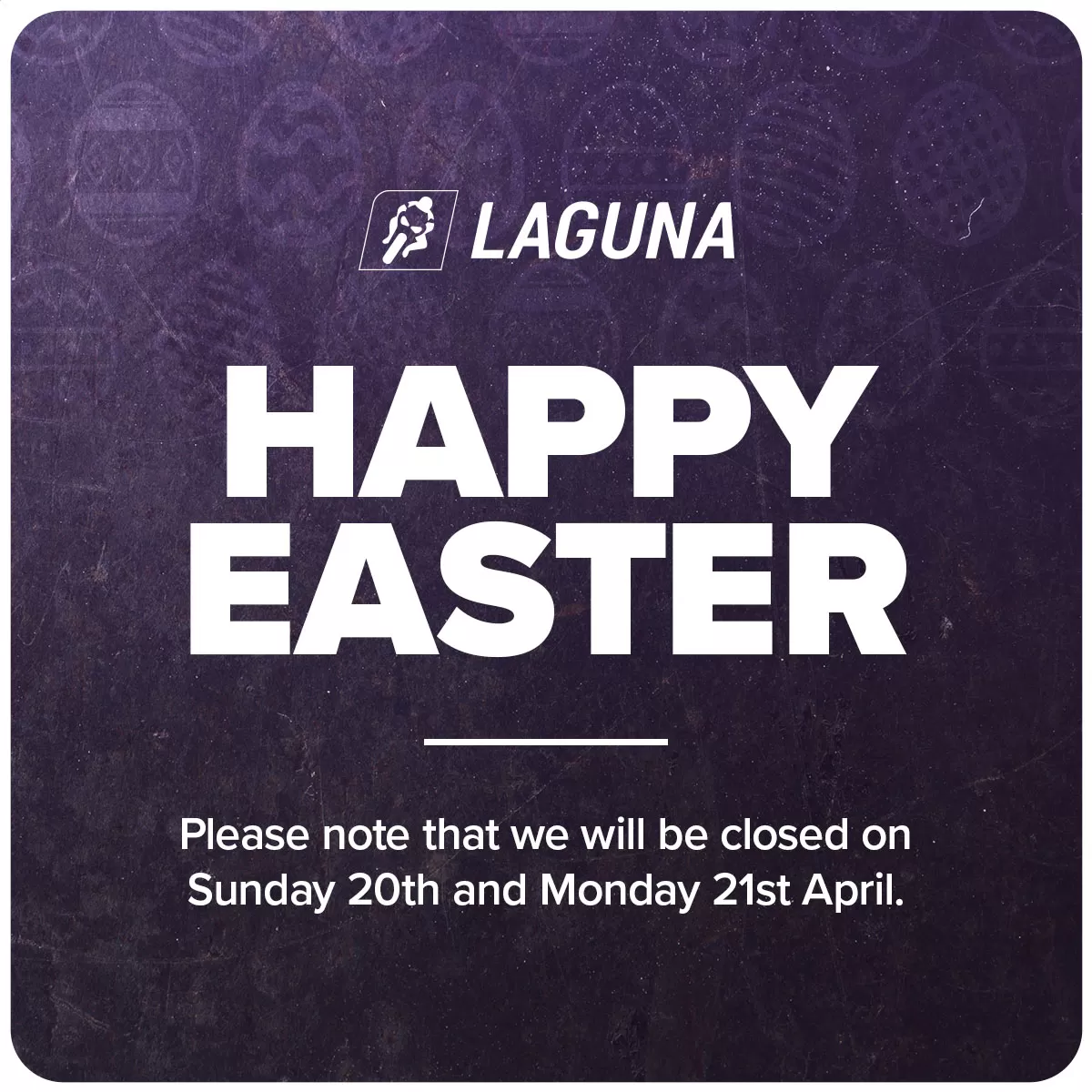 Please note that we will be closed on Sunday 20th and Monday 21st April.