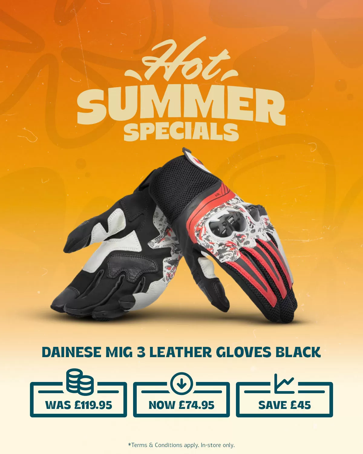 Dainese Mig 3 Leather Gloves Black Was £119.95 Now £74.95