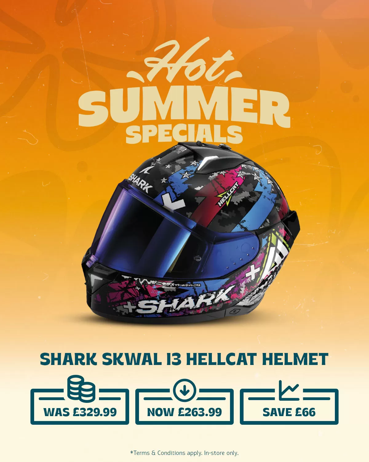 Shark Skwal i3 Hellcat [KUB] Helmet Was £329.99 Now £263.99