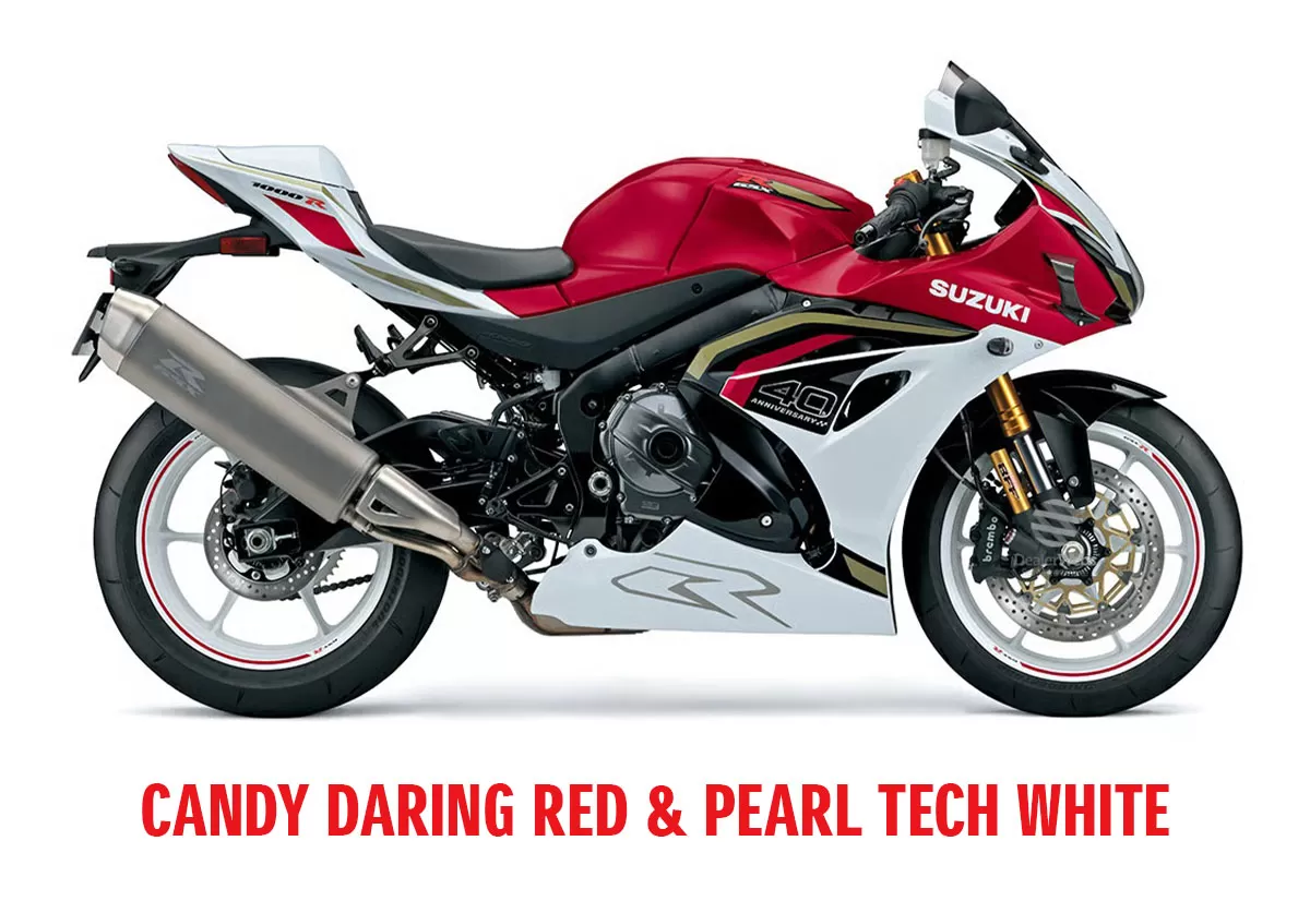 The new 2025 Suzuki GSX-R1000R available in Candy Daring Red / Pearl Tech White