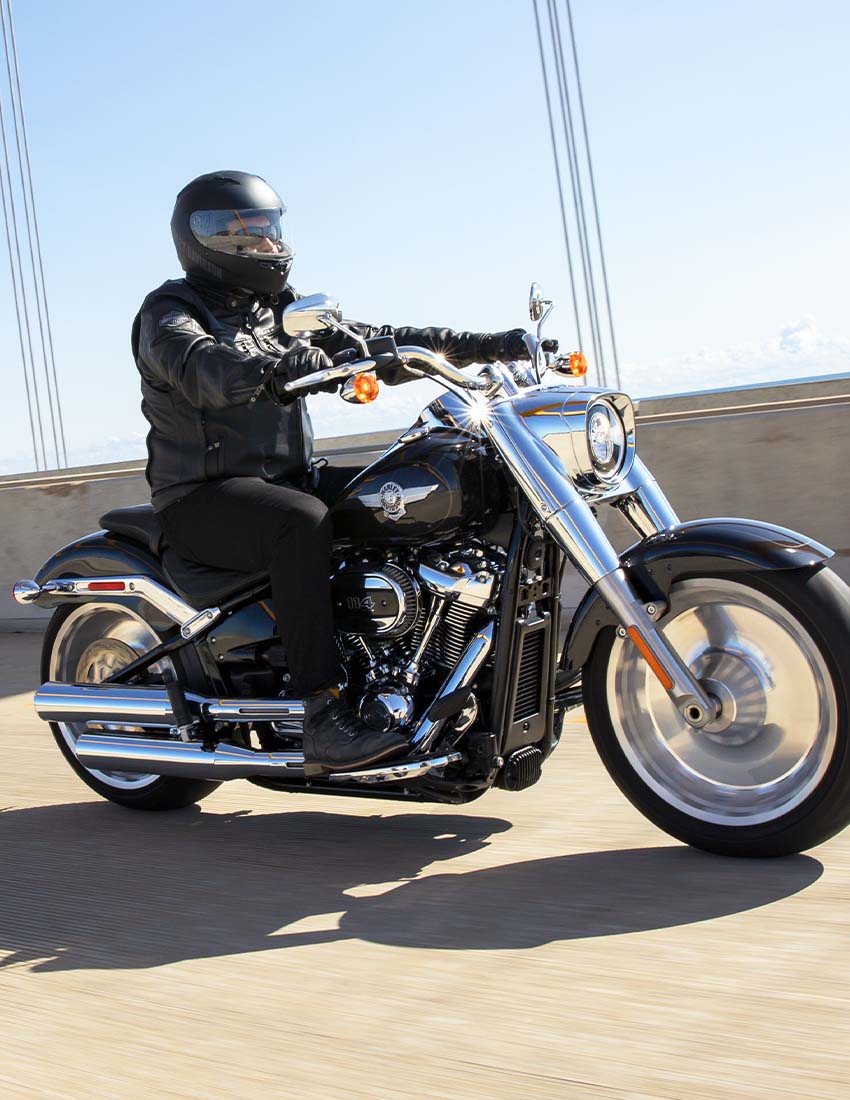 Test ride a Harley Davidson Fat Boy motorcycle