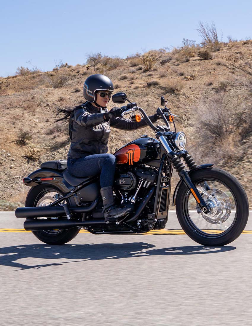 Test ride a Harley Davidson Street Bob motorcycle