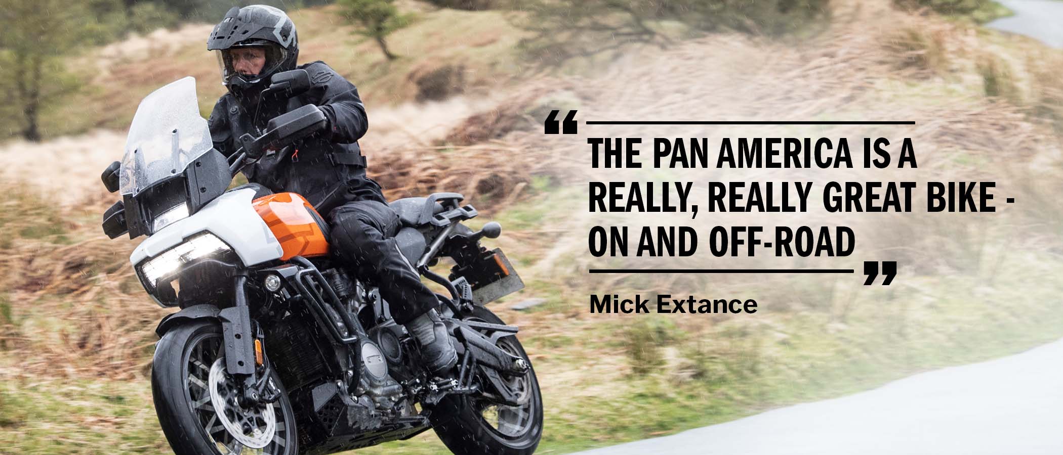 Mick Extance rides  Harley Davidson Pan America