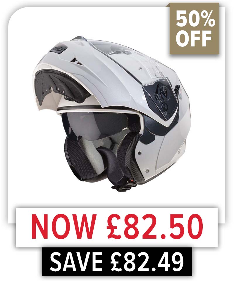 Caberg Duke 2 Flip-up Helmet White Metal