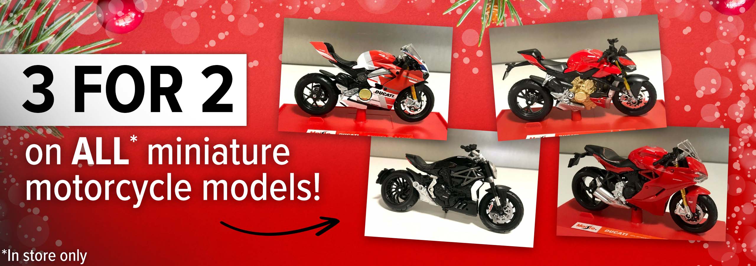 3 for 2 on all miniature motorcycle models only at Laguna Performance Centre