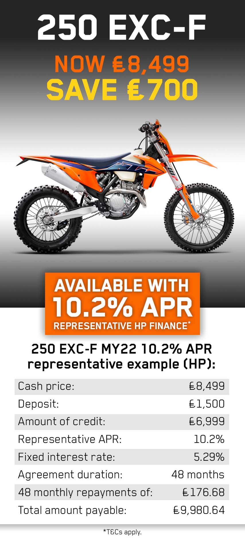 Exclusive offer now available on the KTM 250 EXC-F only at Laguna