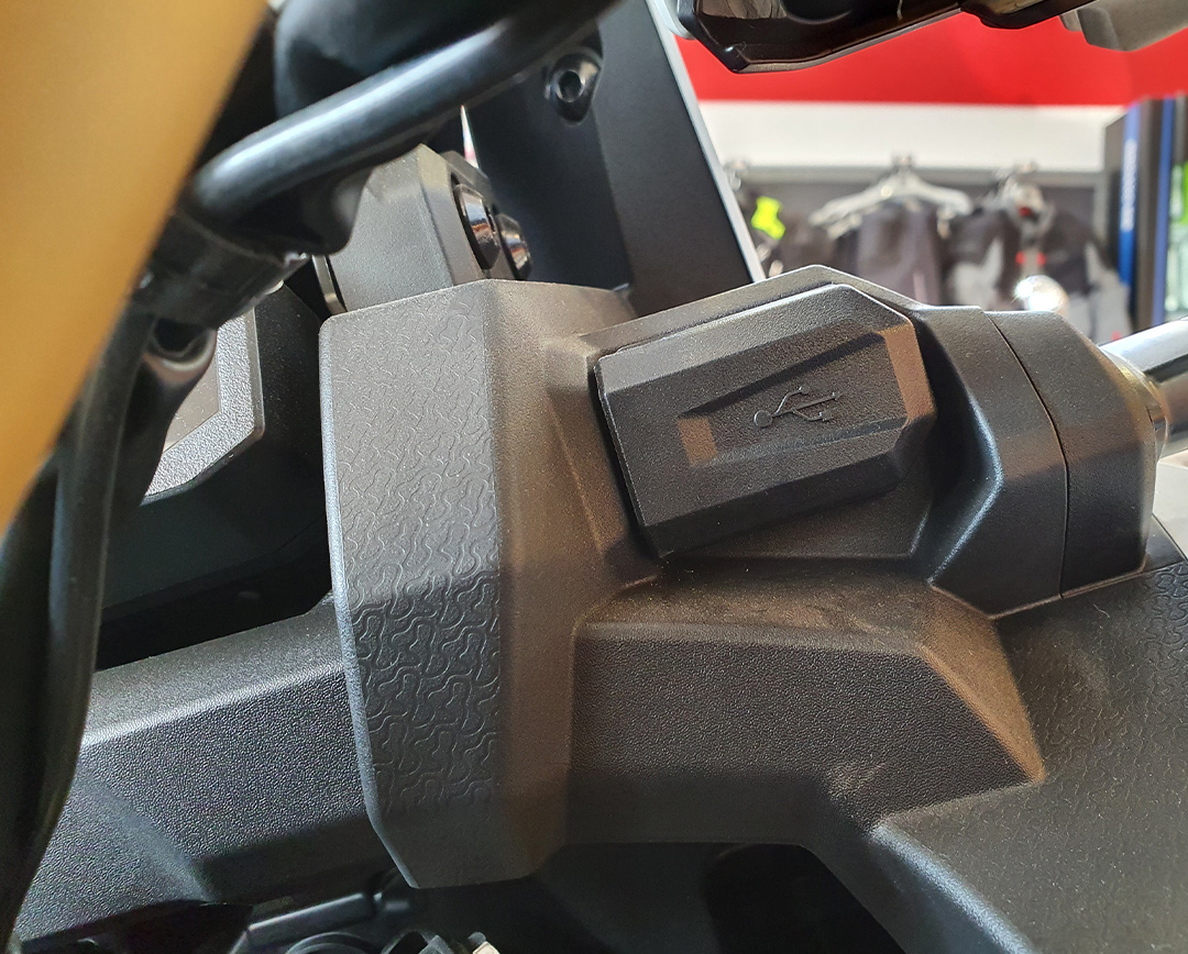 The Honda Africa Twin DCT ED Adventure Sports USB slot