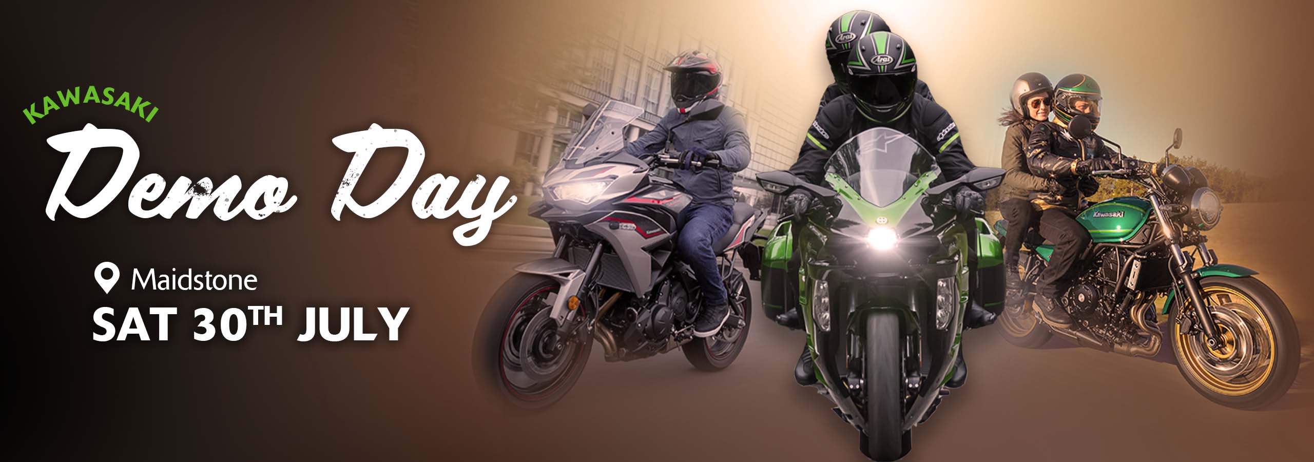 Come and test ride your dream Kawasaki motorcycles at our Kawasaki Demo Day on Saturday 30th July