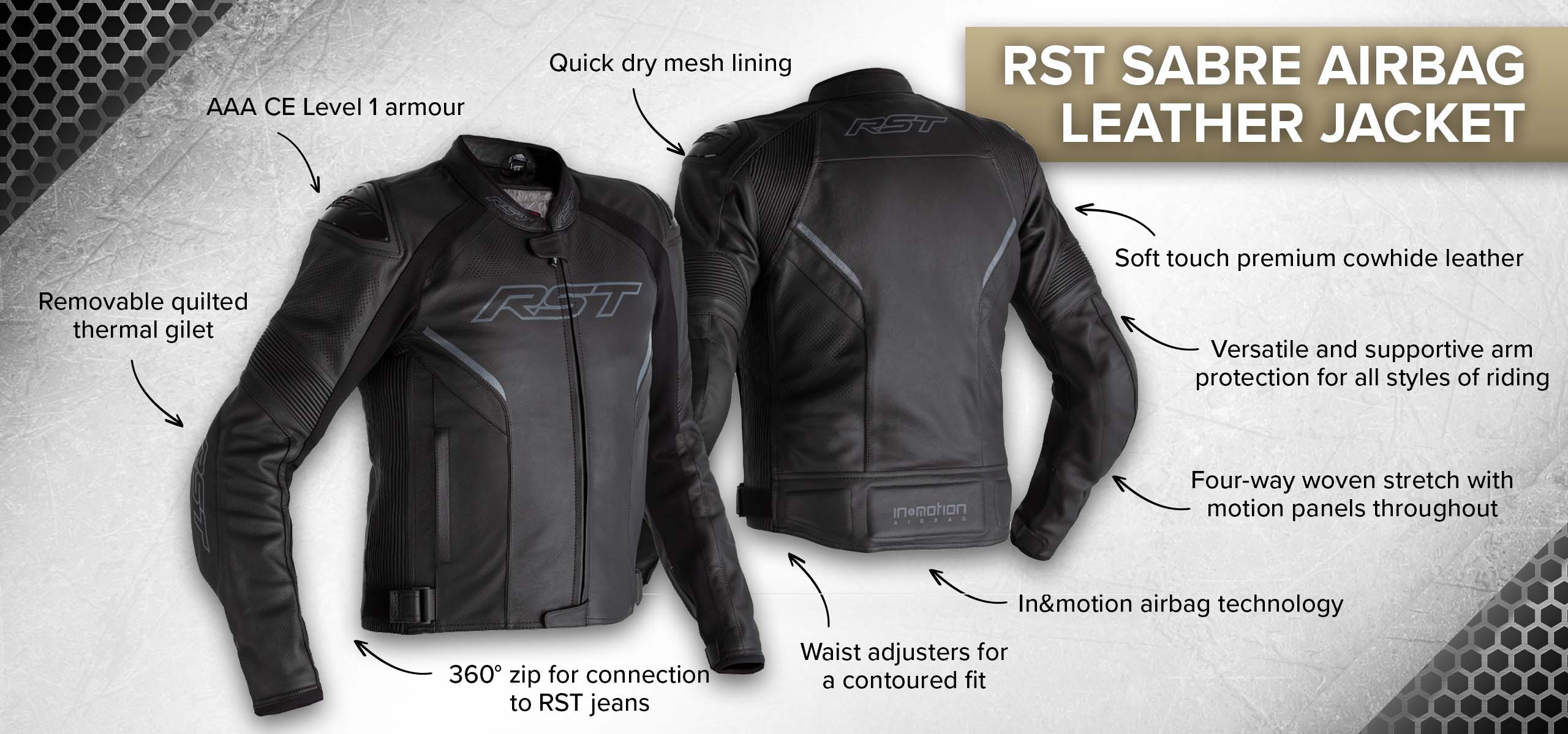 Laguna exclusive offer on the RST Sabre Airbag Leather Jacket