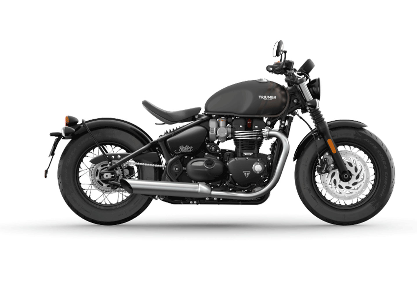 Triumph Bonneville Bobber - Bobbing Along - Side Profile Image