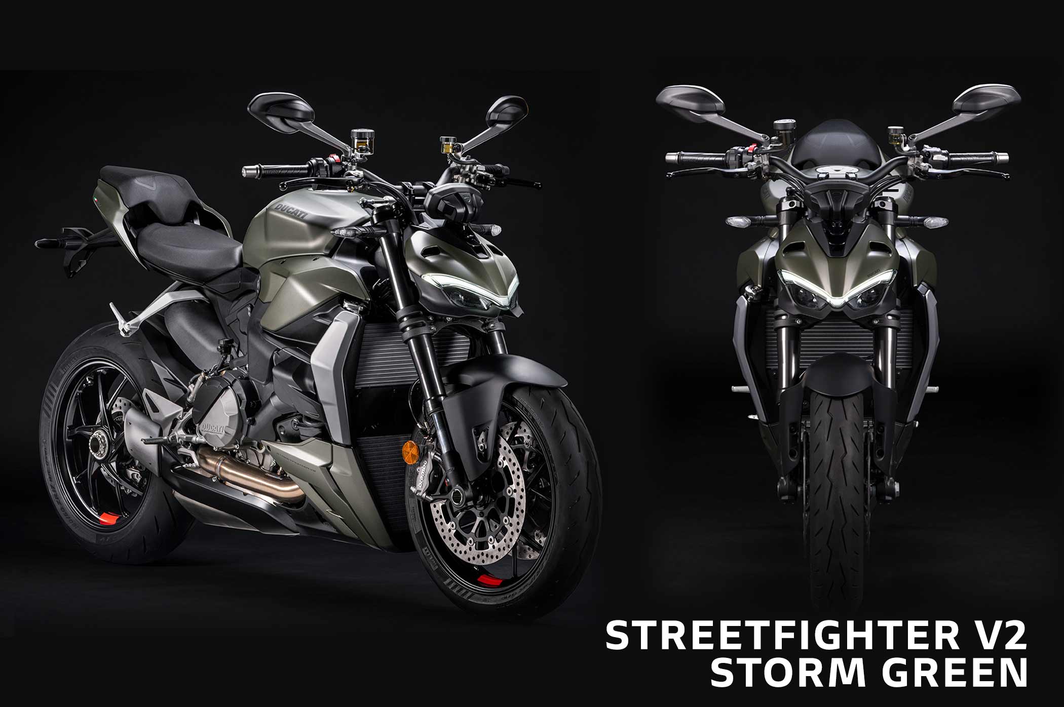 The New Ducati Streetfighter V2 - Storm Green Colour