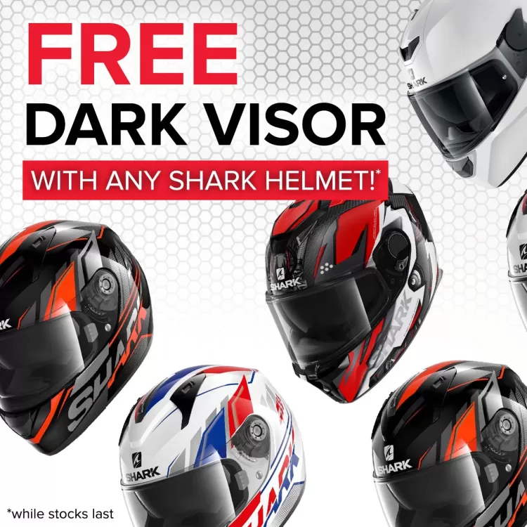 Thumbnail for Free dark visor with any Shark helmet