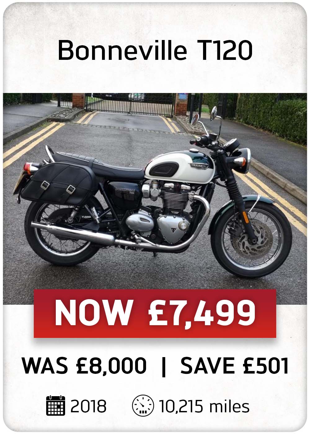 Triumph BONNEVILLE T120 for sale in our Used Bike Specials at Laguna Motorcycles in Maidstone