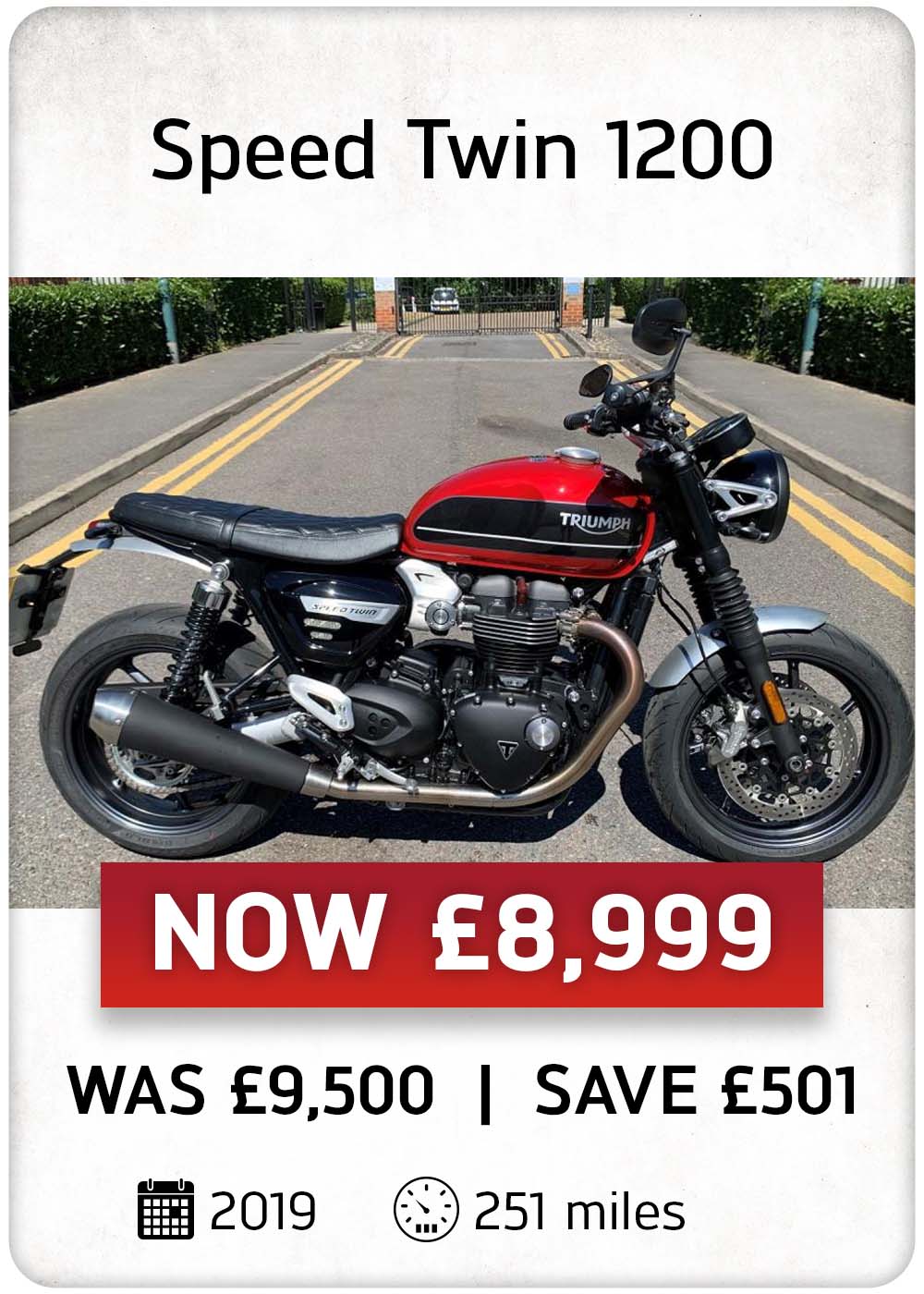 Triumph SPEED TWIN 1200 for sale in our Used Bike Specials at Laguna Motorcycles in Maidstone