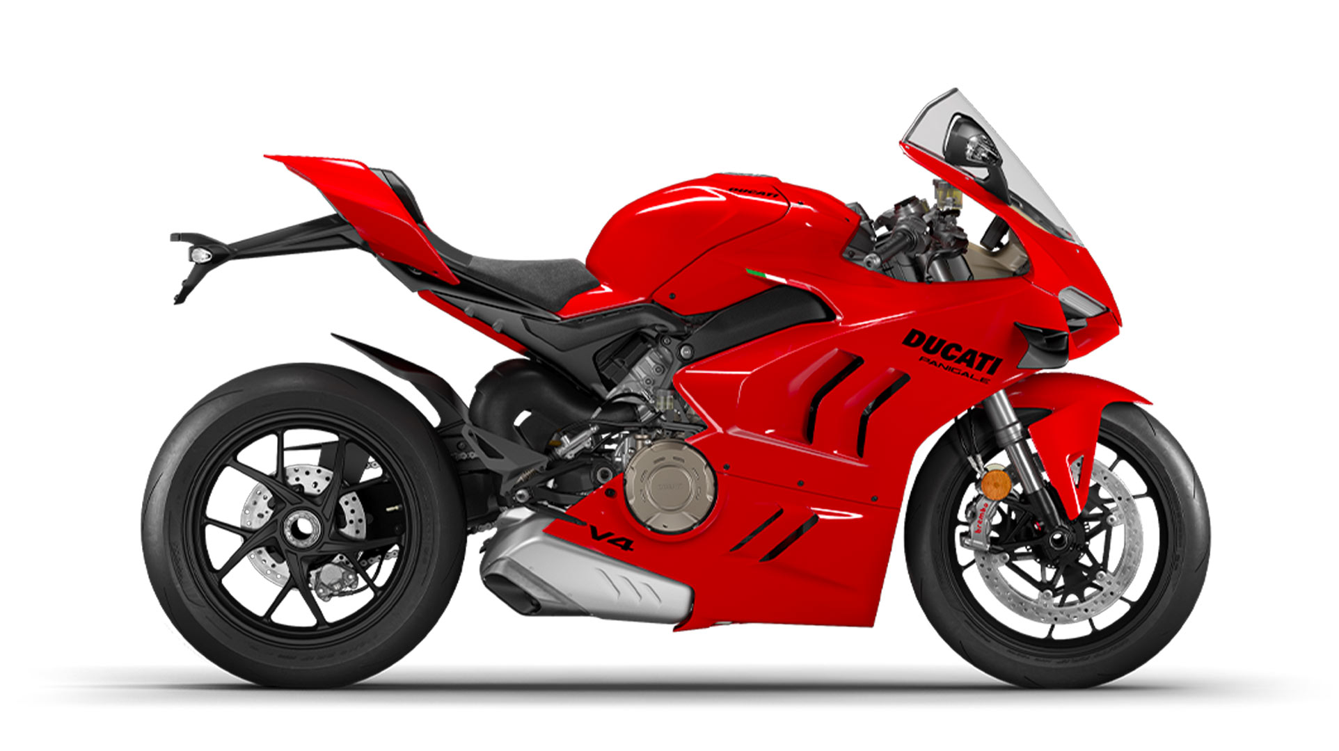 Panigale V4 side profile in red