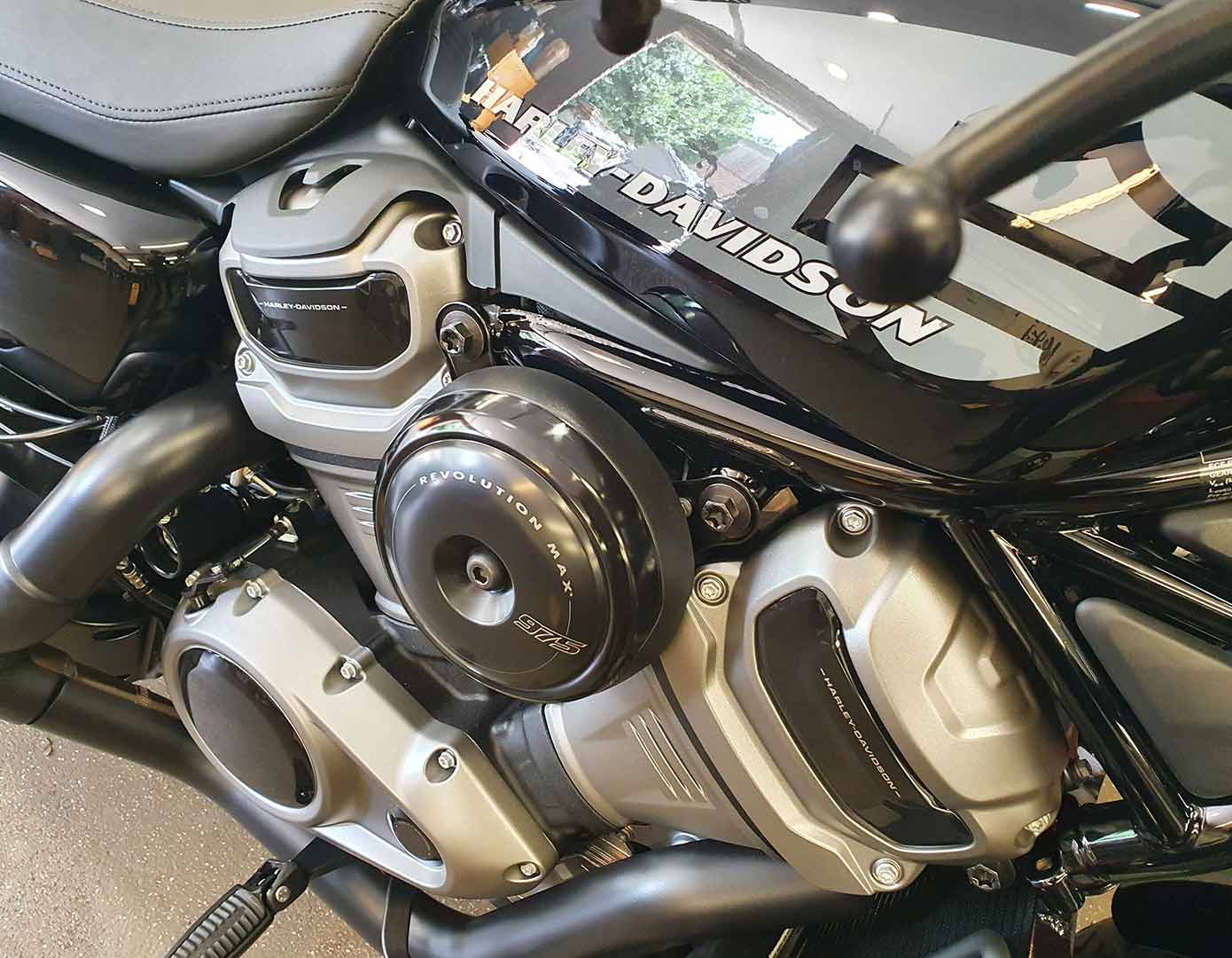 Engine photo up close on the Harley-Davidson Nightster
