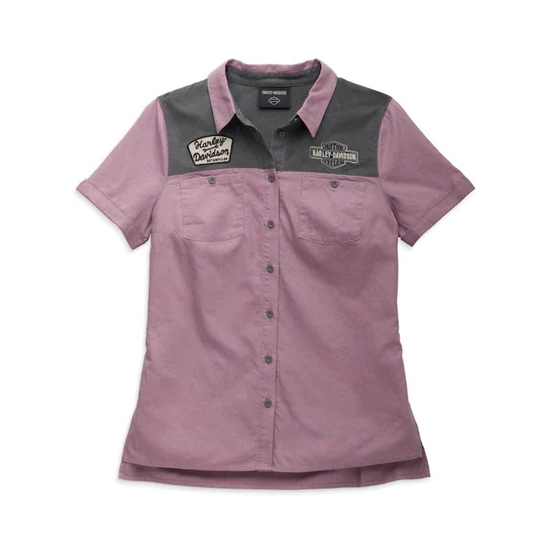 Colorblocked Dusky Mechanic Orchid Shirt