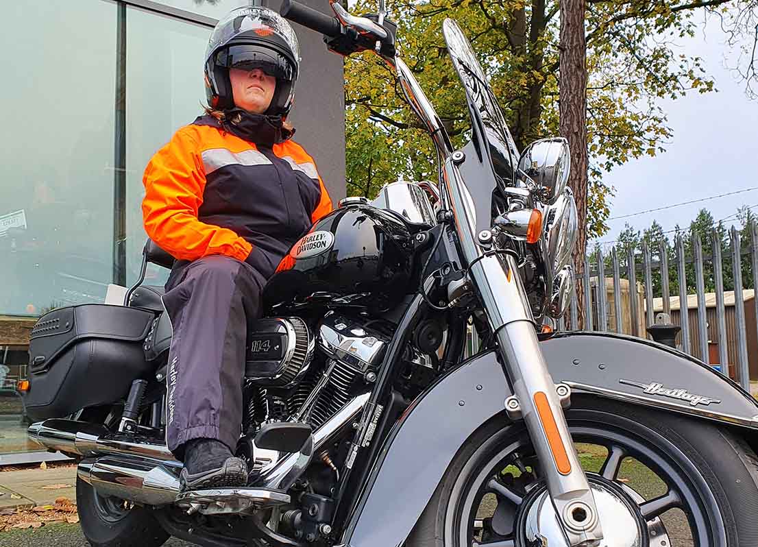 Model on Harley-Davidson Heritage