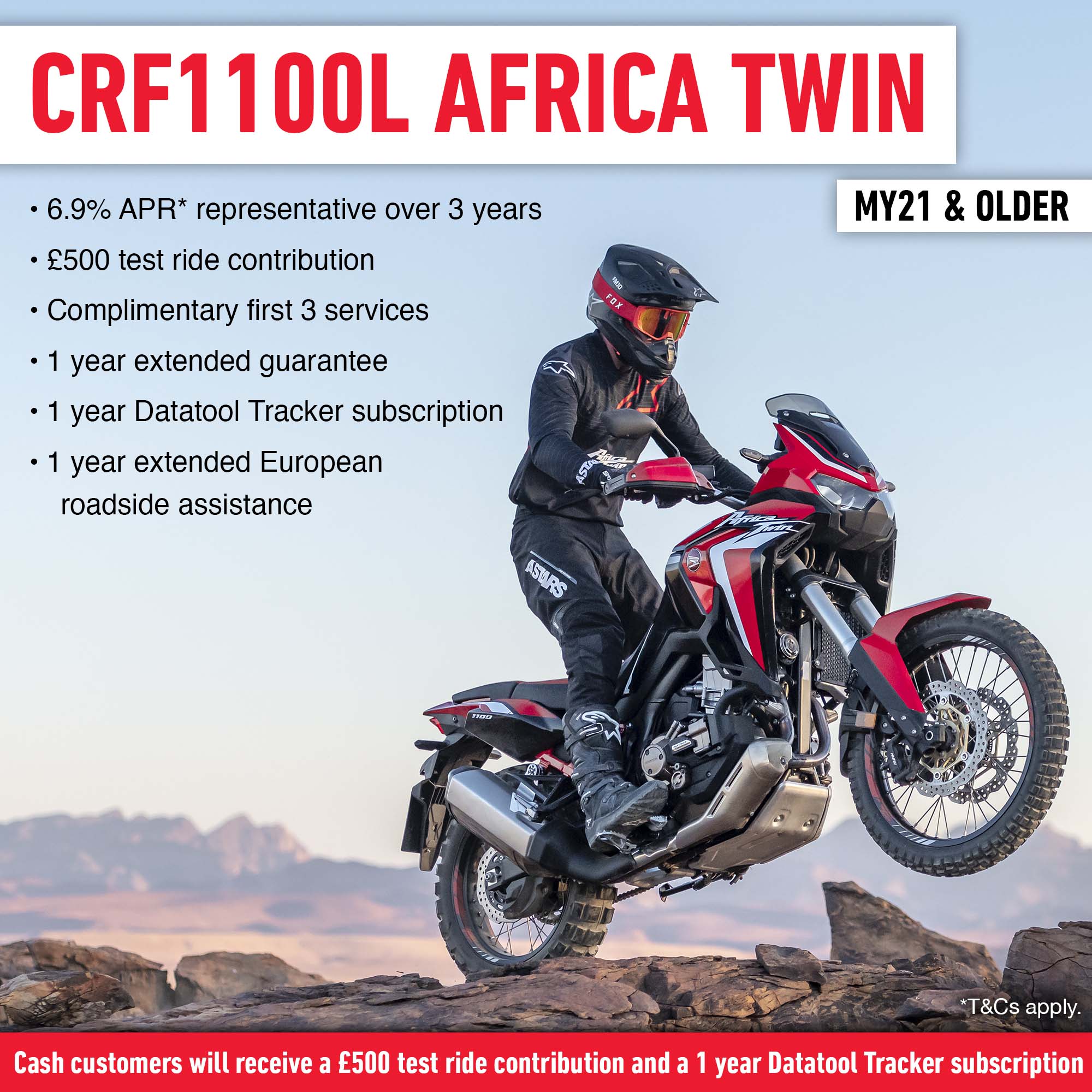 Brand new Honda finance offers on the CRF1100L Africa Twin MY21
