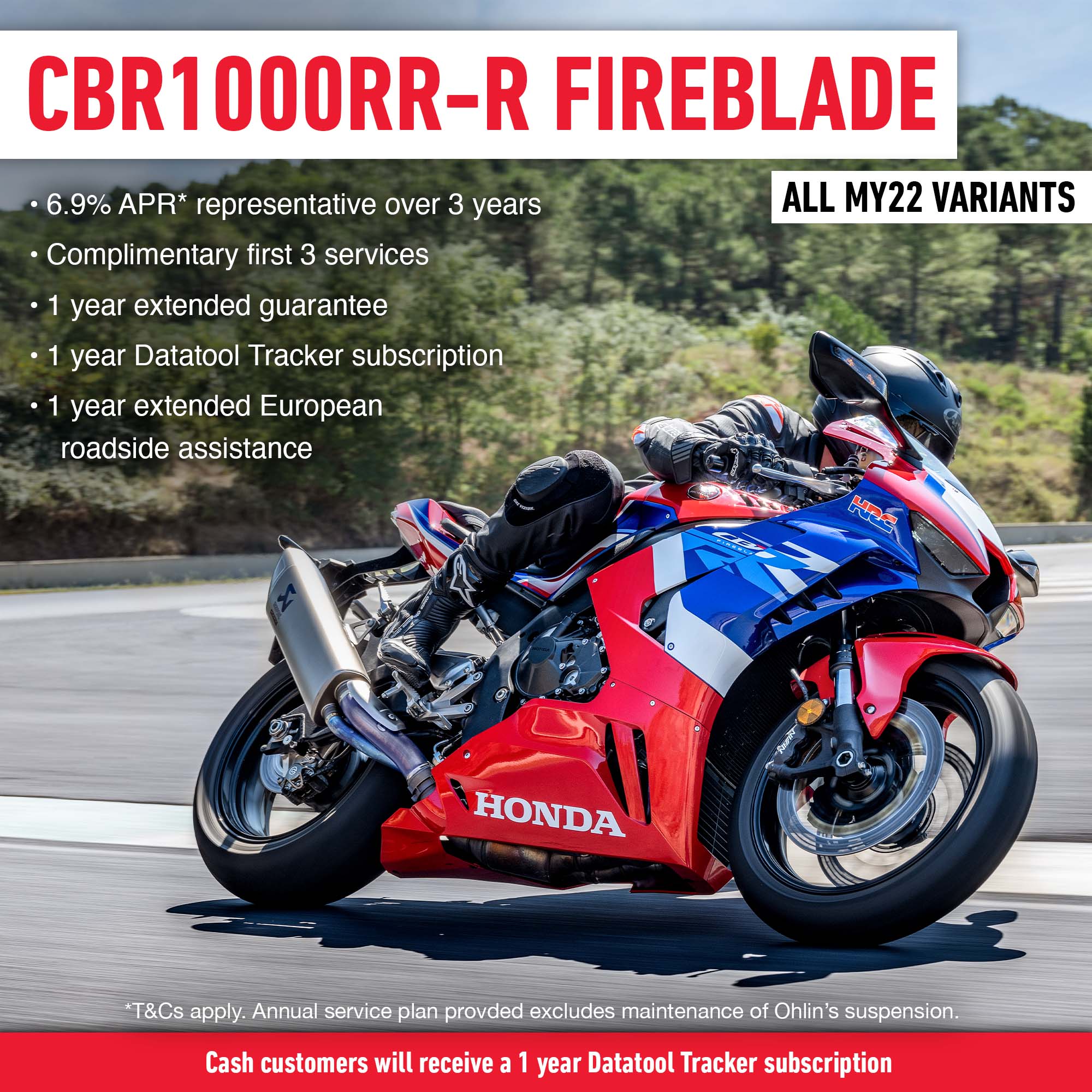 Brand new Honda finance offers on the MY22 CBR1000RR-R Fireblade