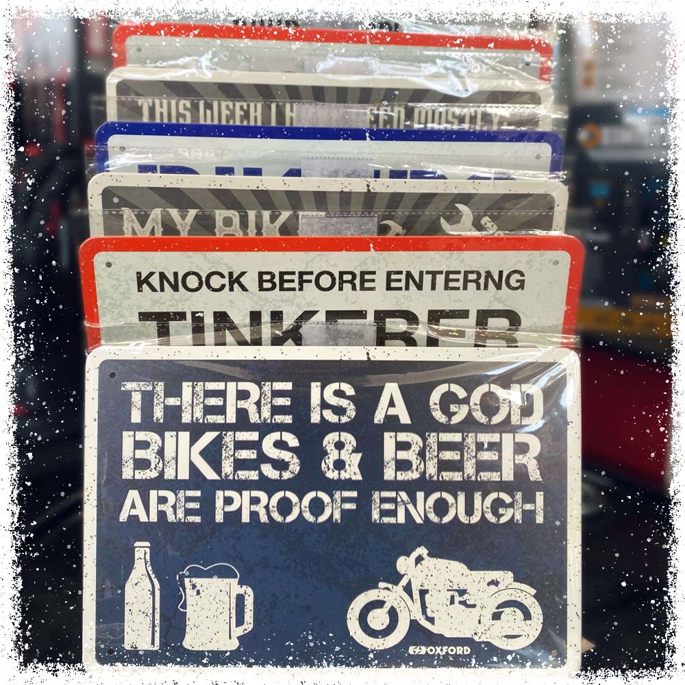 Oxford Tin Metal Garage Motorcycle Signs available at Maidstone Honda