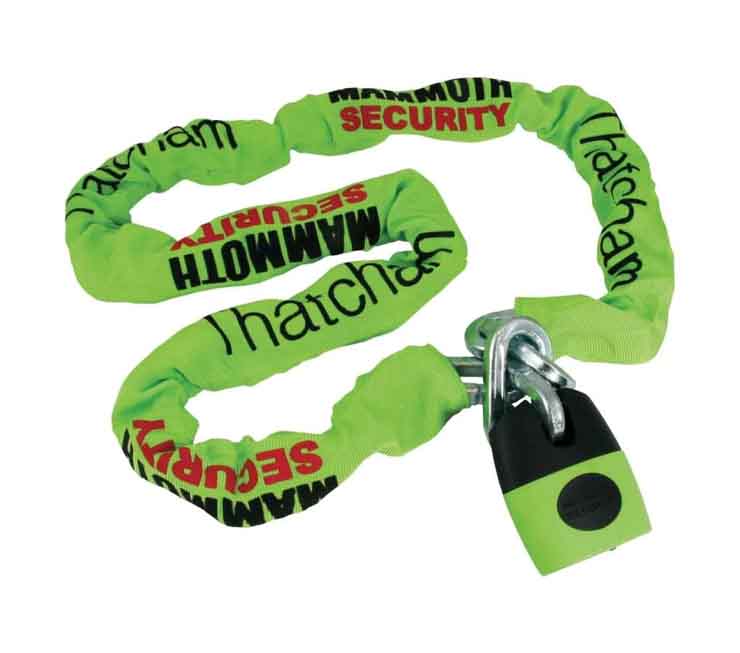 Mammoth Thatcham Square Chain 12mm x 1.8m Shackle Lock