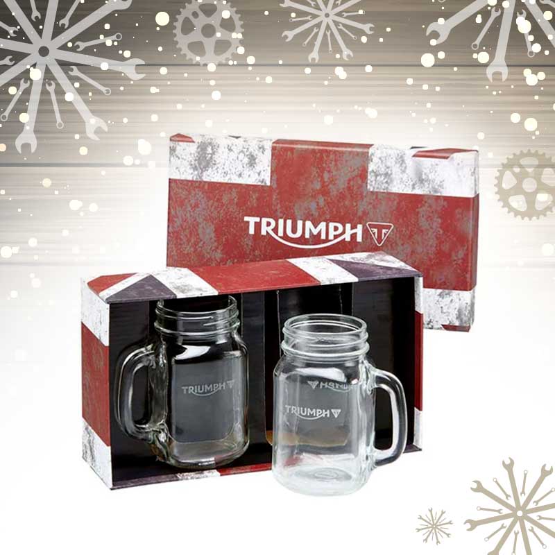 Triumph Jam Jar Mugs available at Laguna Motorcycles