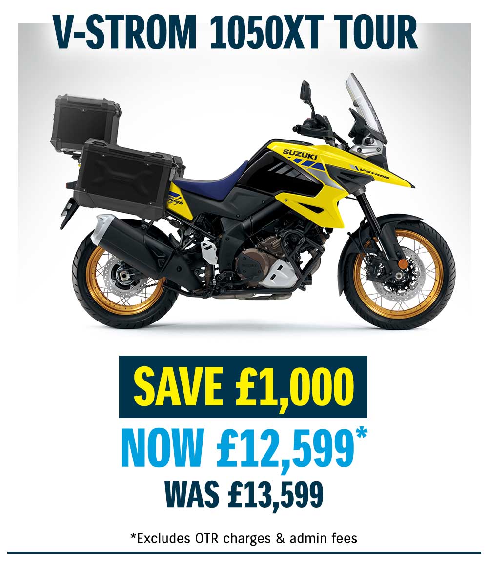 Save £1,000 on Suzuki V-Strom 1050XT models at Laguna Motorcycles