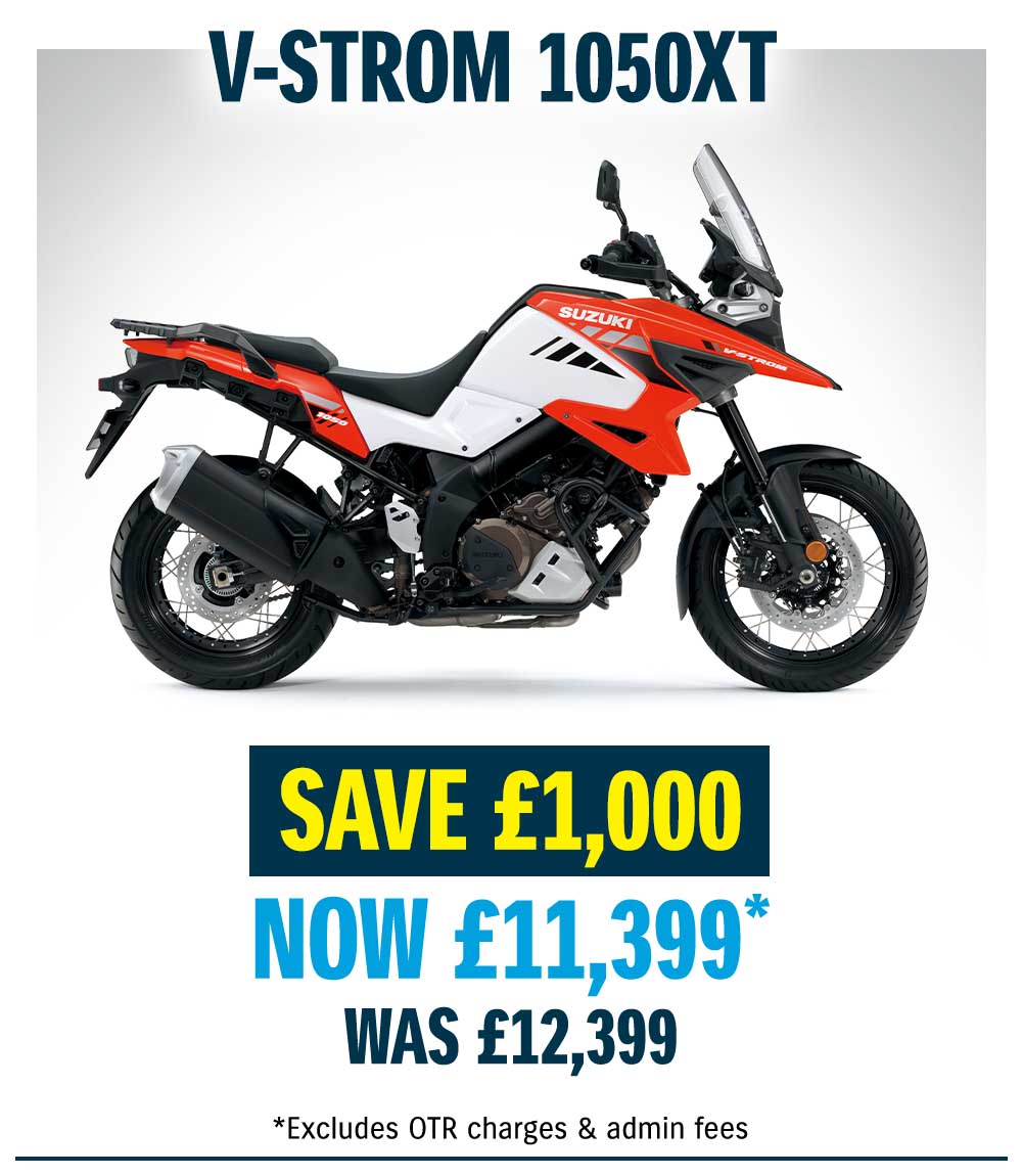 Save £1,000 on Suzuki V-Strom 1050XT models at Laguna Motorcycles