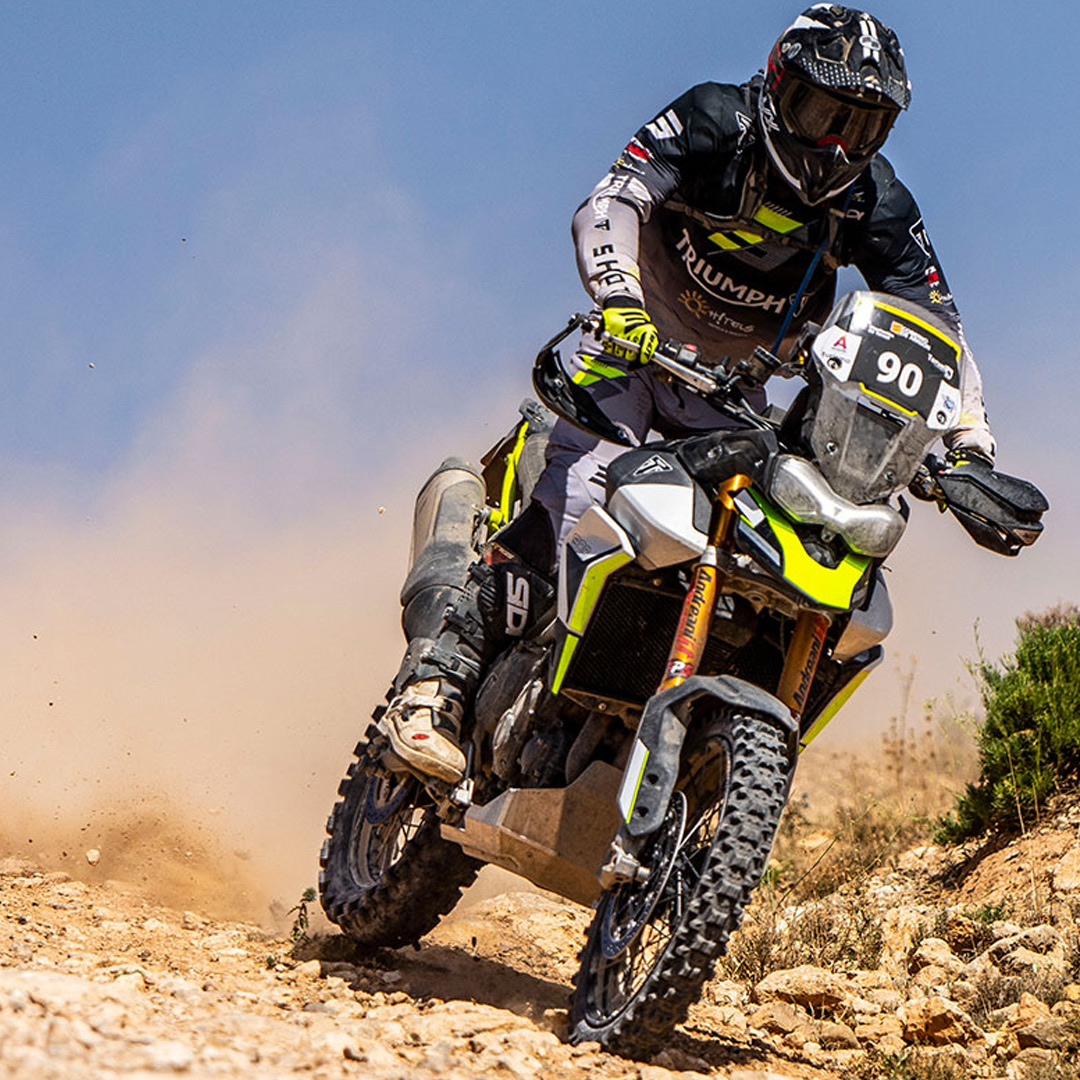 The Tiger 900 Rally Pro in action at the Aragon Rally