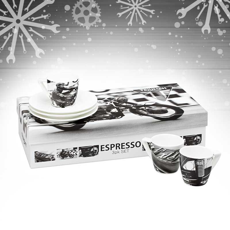 Triumph Espresso Cups (Pack of 3) available at Laguna Motorcycles in Maidstone
