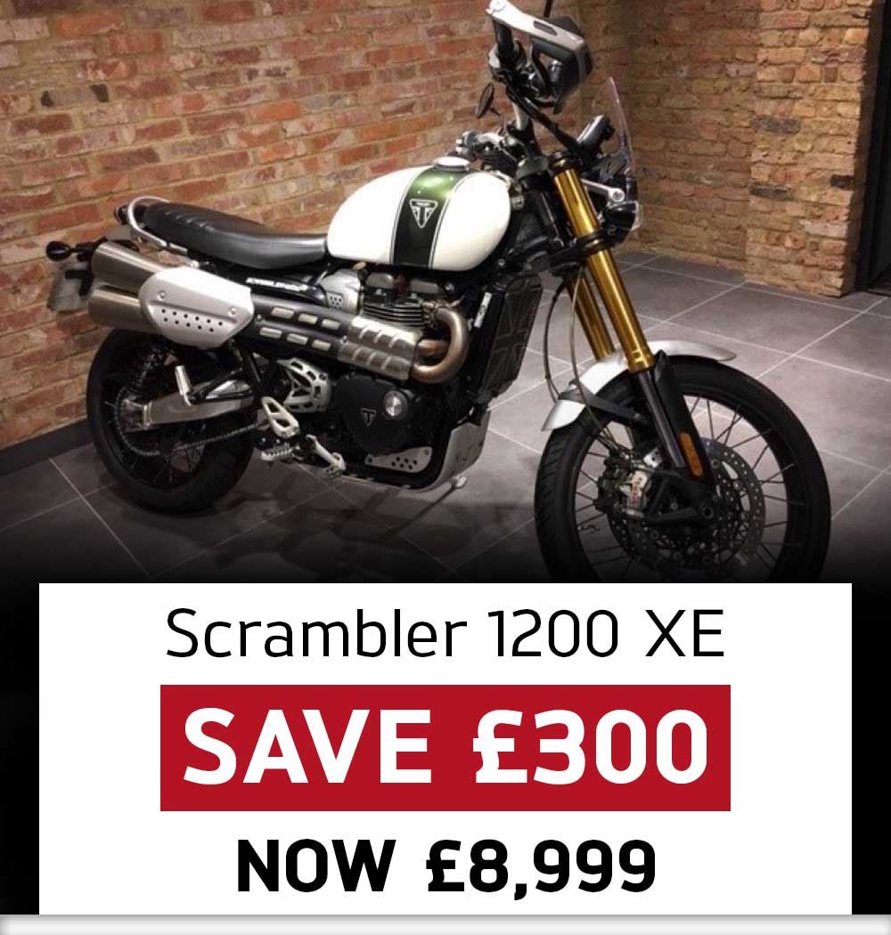 Triumph Scrambler 1200 XE available in the Laguna Triumph Used Bike Specials