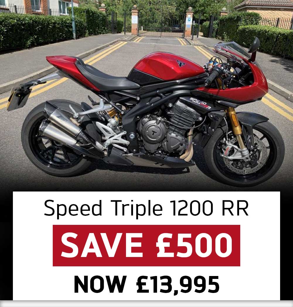 Triumph Speed Triple 1200 RR available in the Laguna Triumph Used Bike Specials