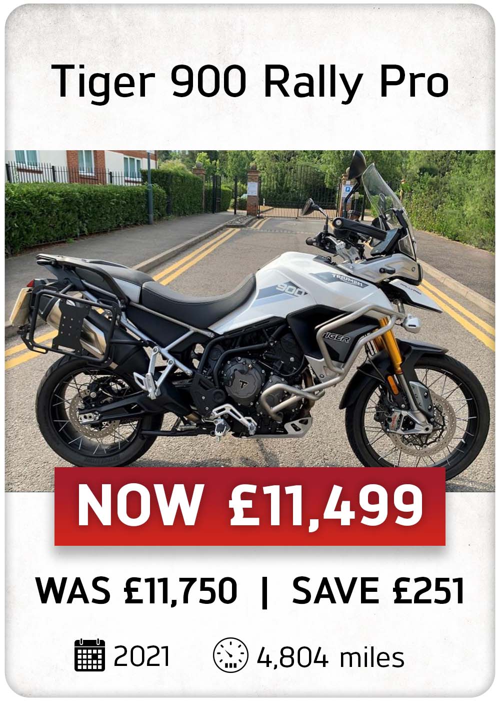 Triumph TIGER 900 RALLY PRO for sale in our Used Bike Specials at Laguna Motorcycles in Maidstone