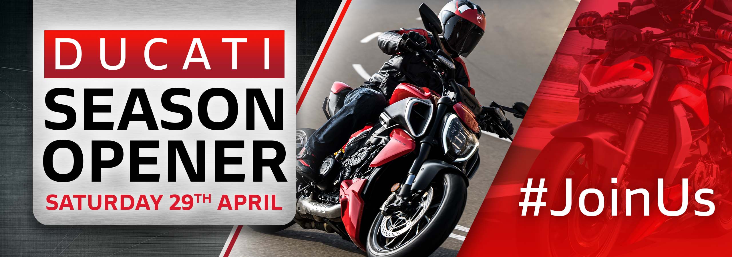 Join us at Laguna Motorcycles in Ashford for our Ducati Season Opener Event on Saturday the 29th of April!