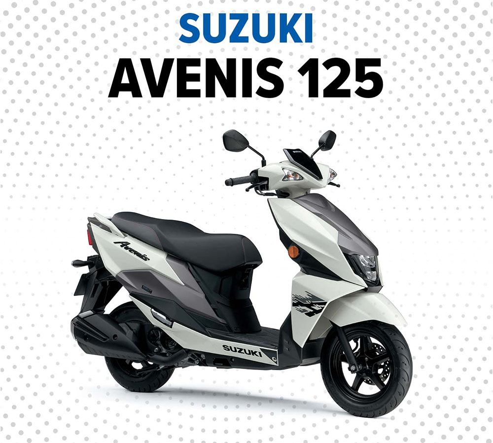 Enjoy a free CBT or a £160 clothing and accessories voucher with the Suzuki Avenis 125